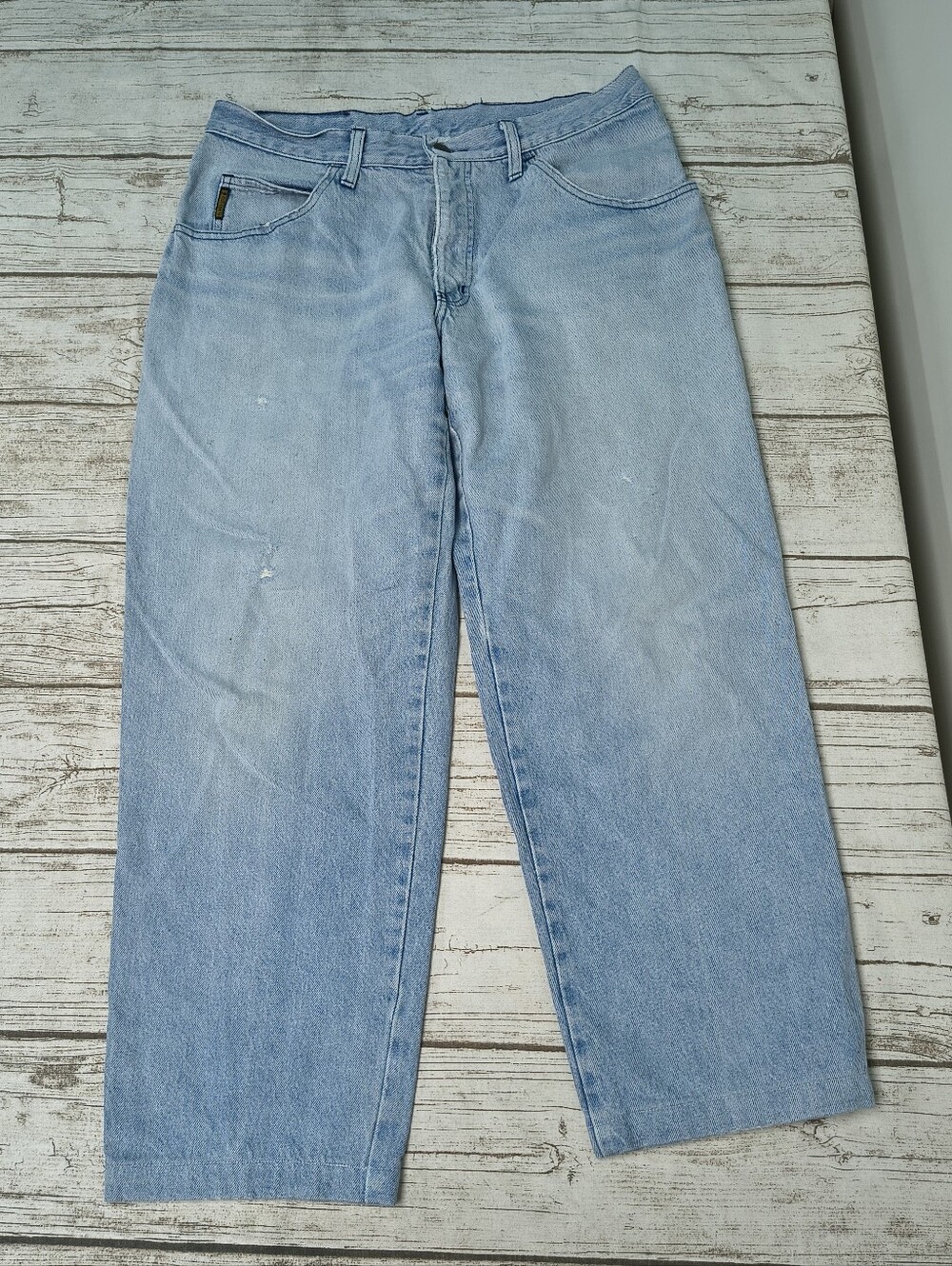 Vintage Armani Jeans Wide Leg Light Wash Made In Italy